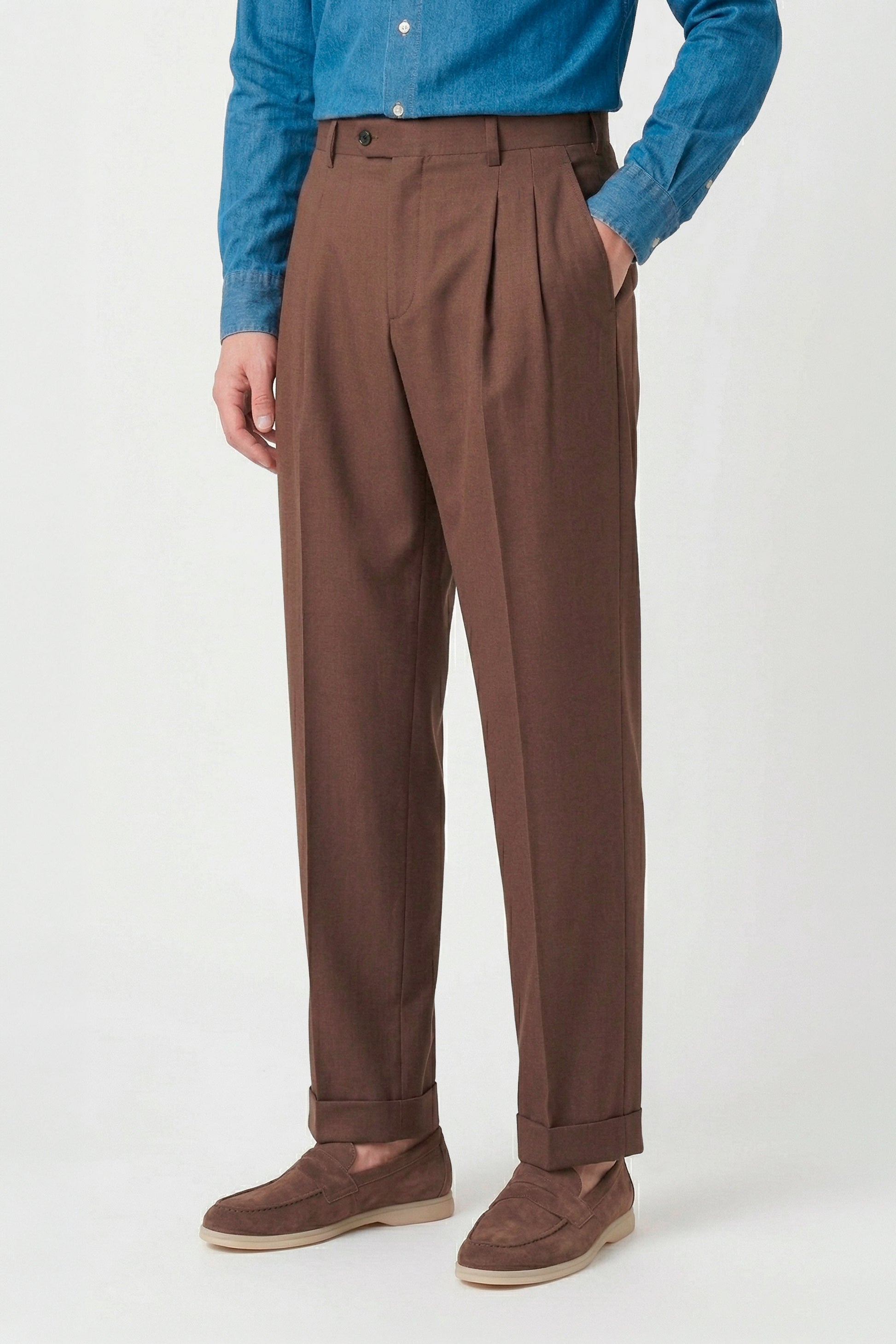 Fresco wool double pleats trousers - MONTEZEMOLO