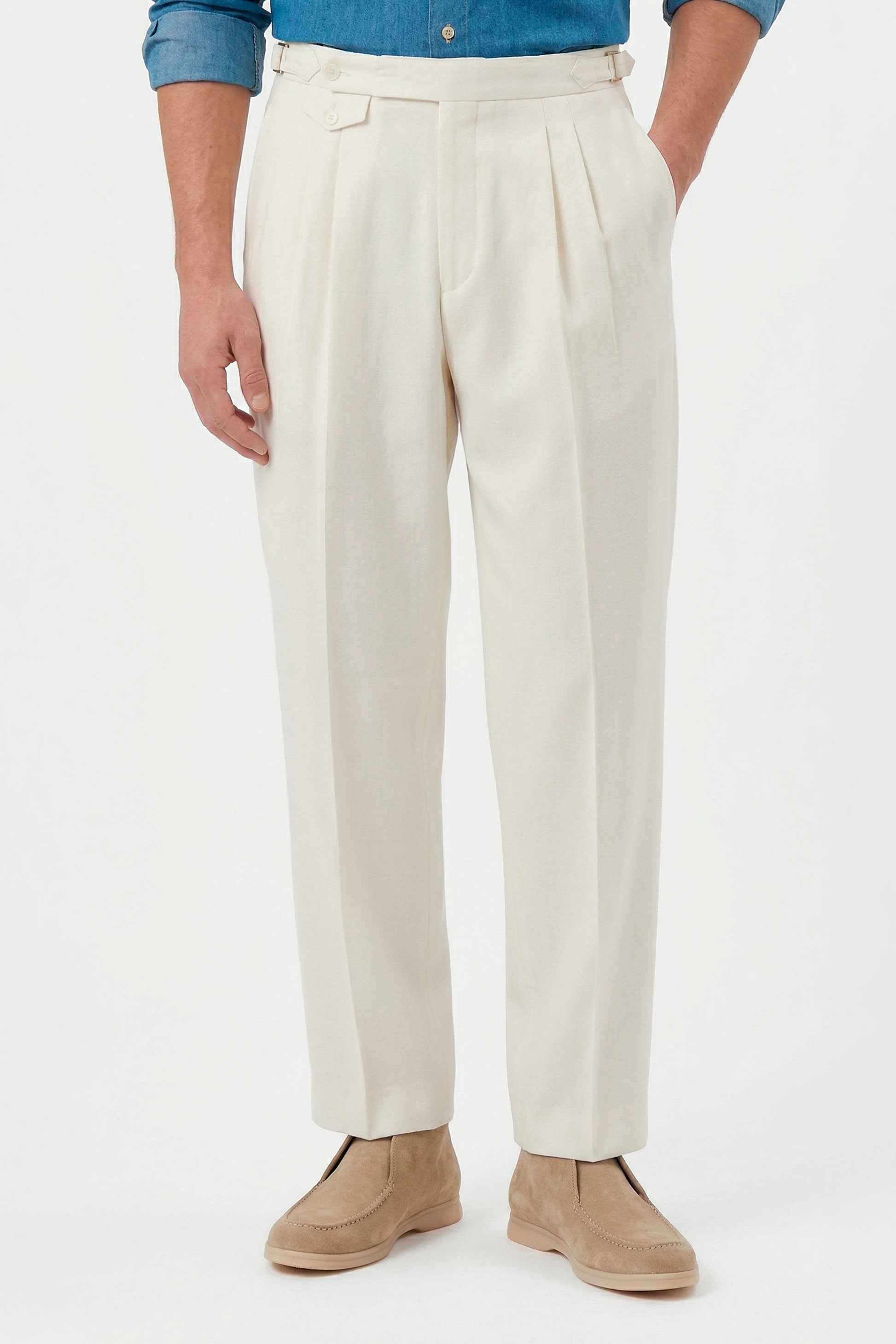 Double pleats Wide-fit fresco wool trousers - MONTEZEMOLO