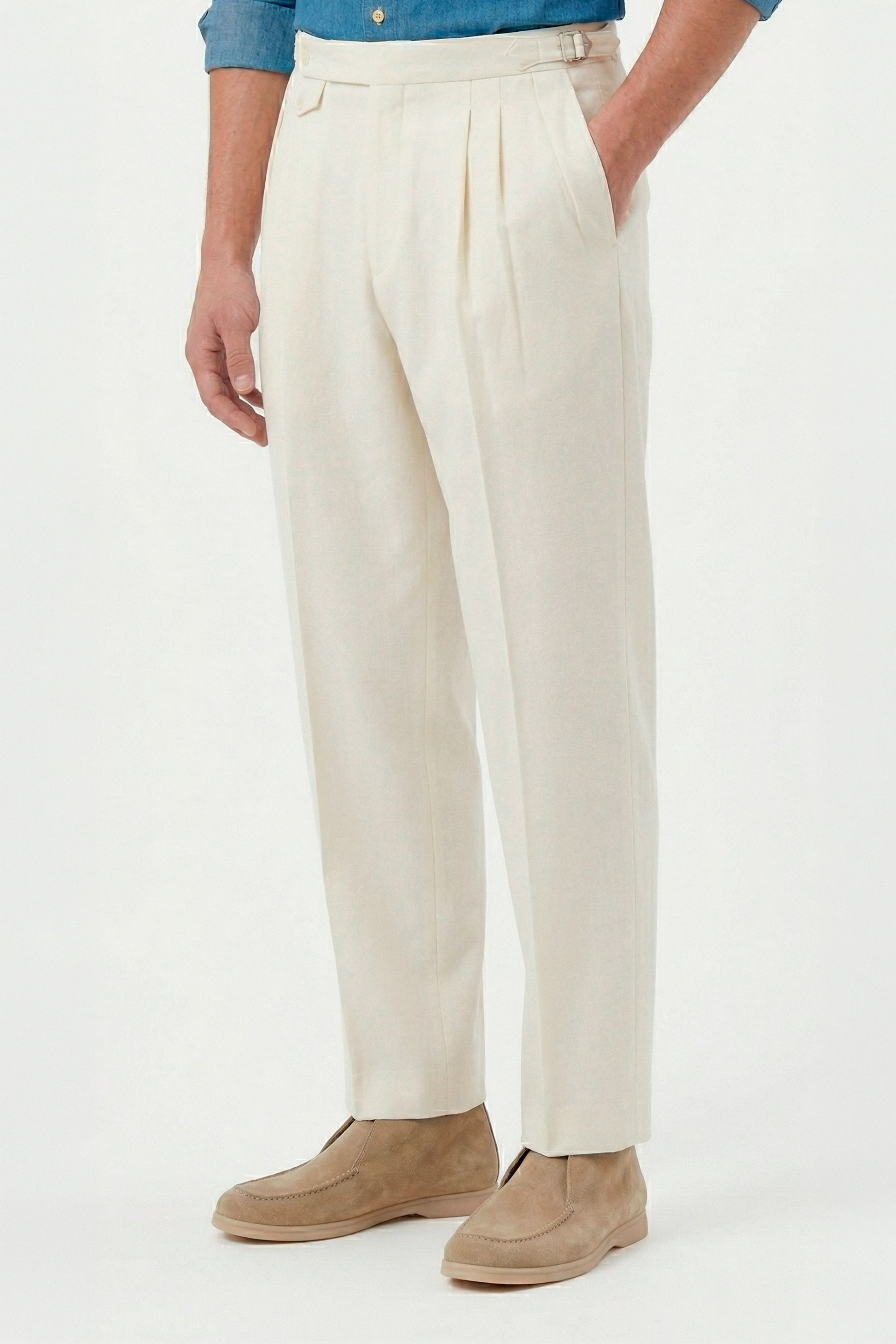 Double pleats Wide-fit fresco wool trousers - MONTEZEMOLO