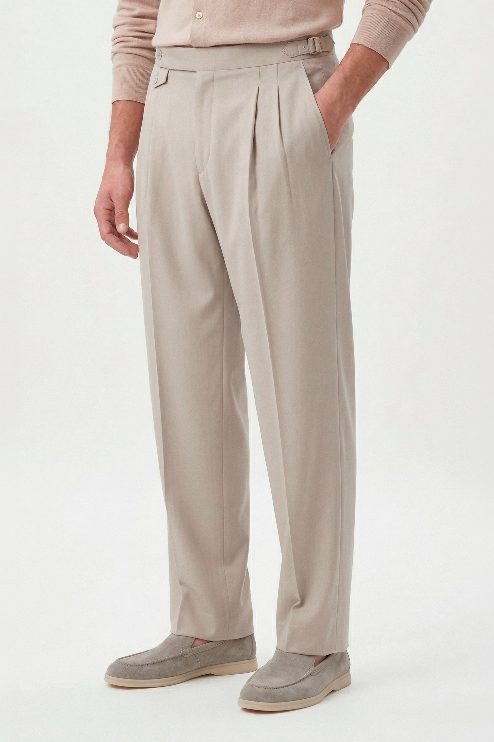 Double pleats Wide-fit fresco wool trousers - MONTEZEMOLO