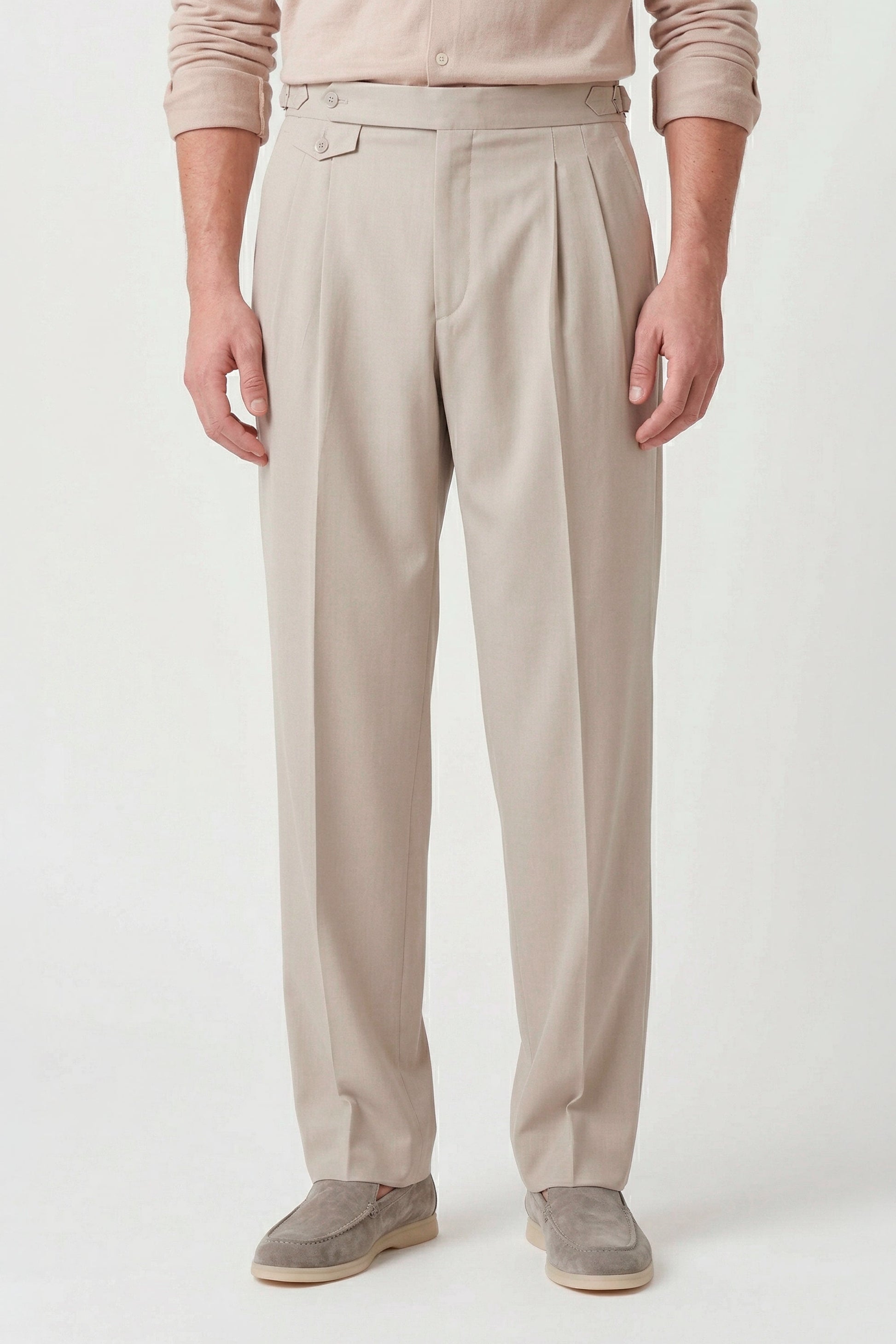 Double pleats Wide-fit fresco wool trousers - MONTEZEMOLO