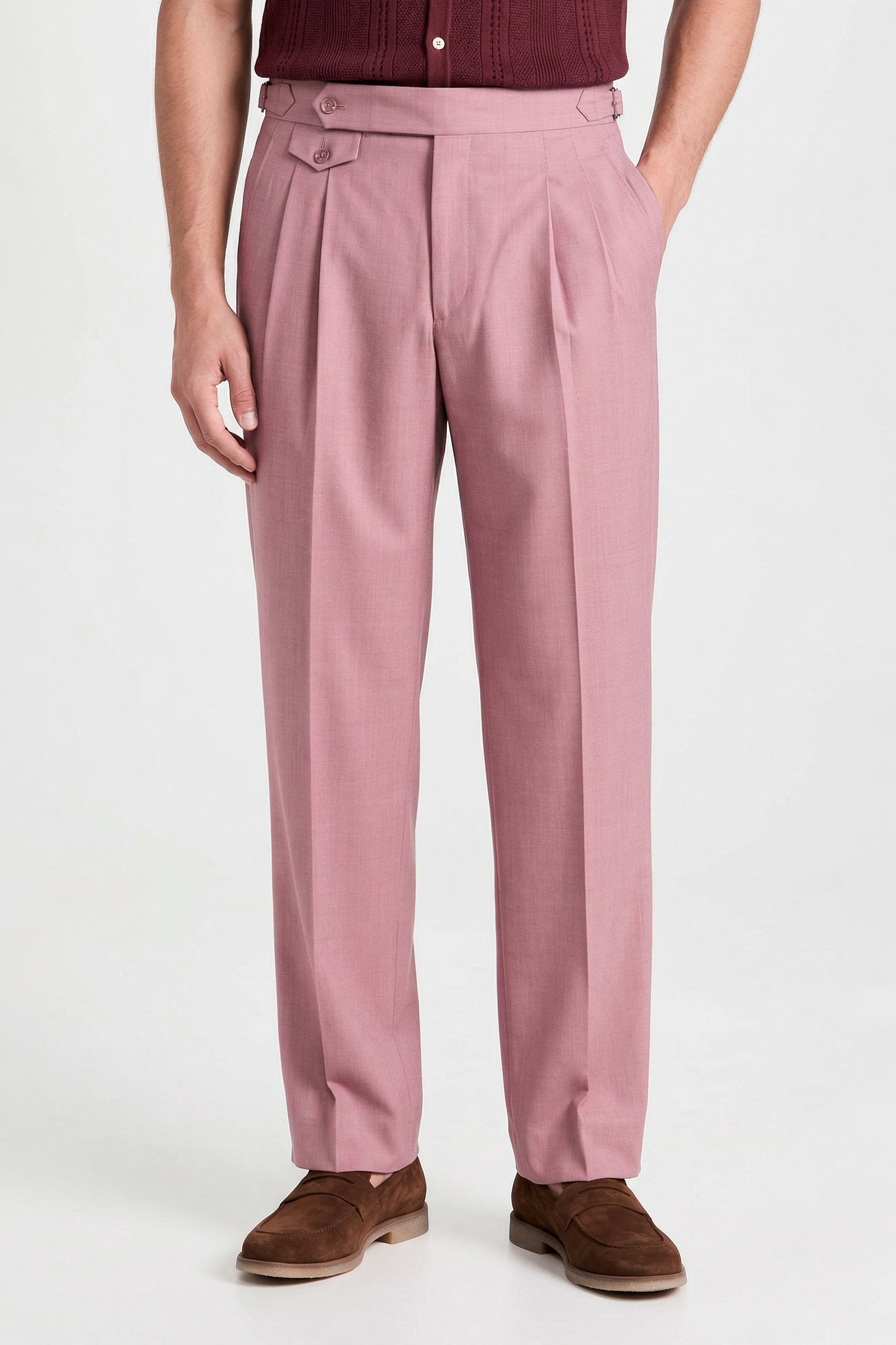 Double pleats Wide-fit fresco wool trousers - MONTEZEMOLO