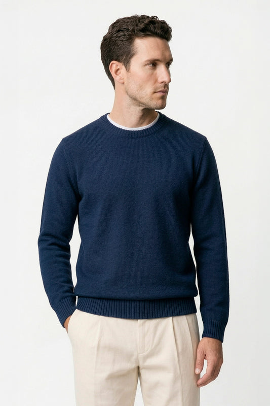 Organic cotton crewneck sweater - MONTEZEMOLO