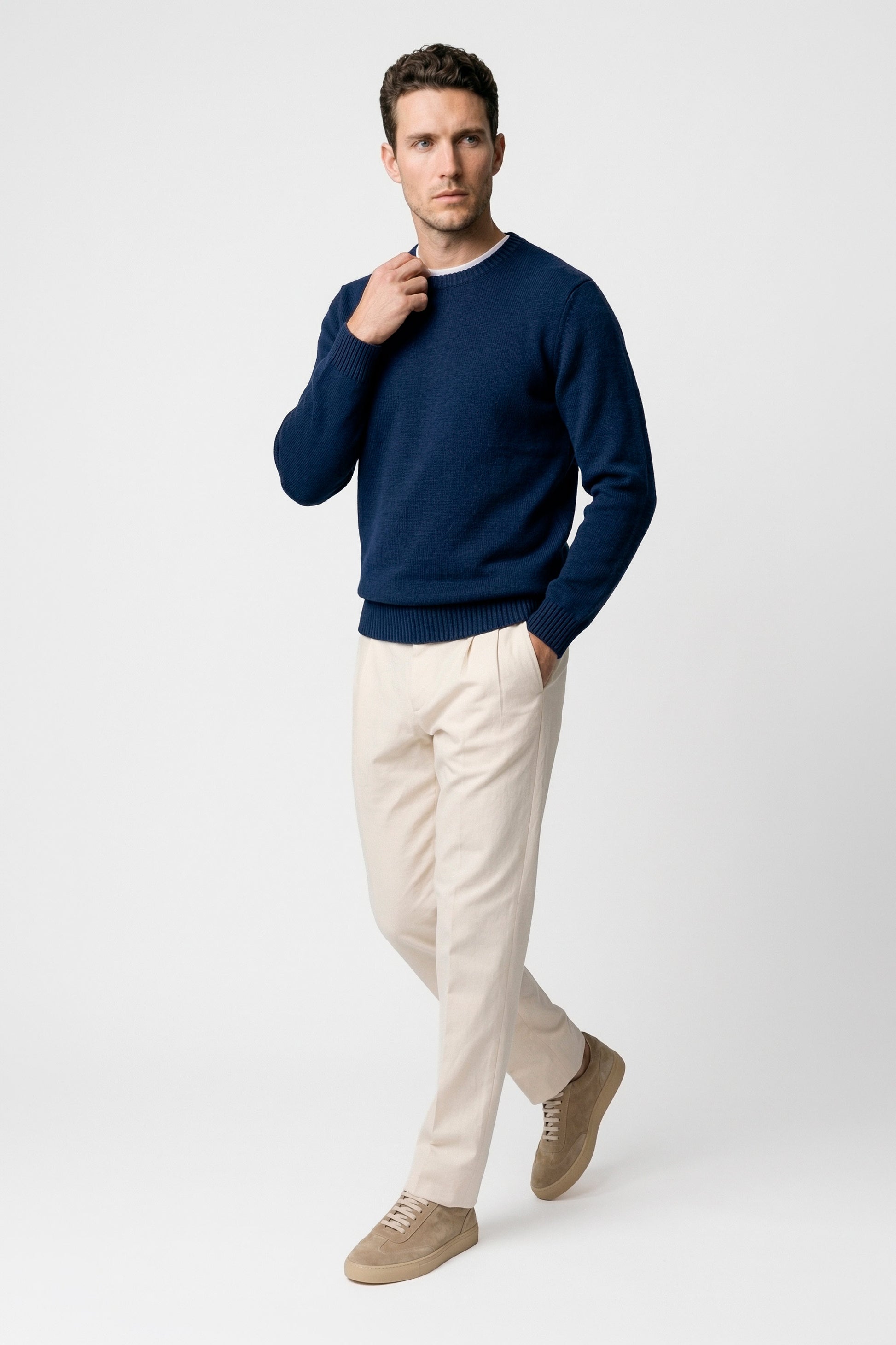 Organic cotton crewneck sweater - MONTEZEMOLO