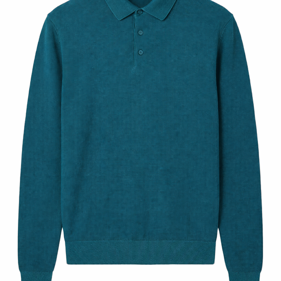 Long-sleeve honeycomb knit polo - MONTEZEMOLO
