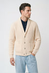 Shawl collar organic cotton rib cardigan - MONTEZEMOLO