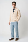 Shawl collar organic cotton rib cardigan - MONTEZEMOLO