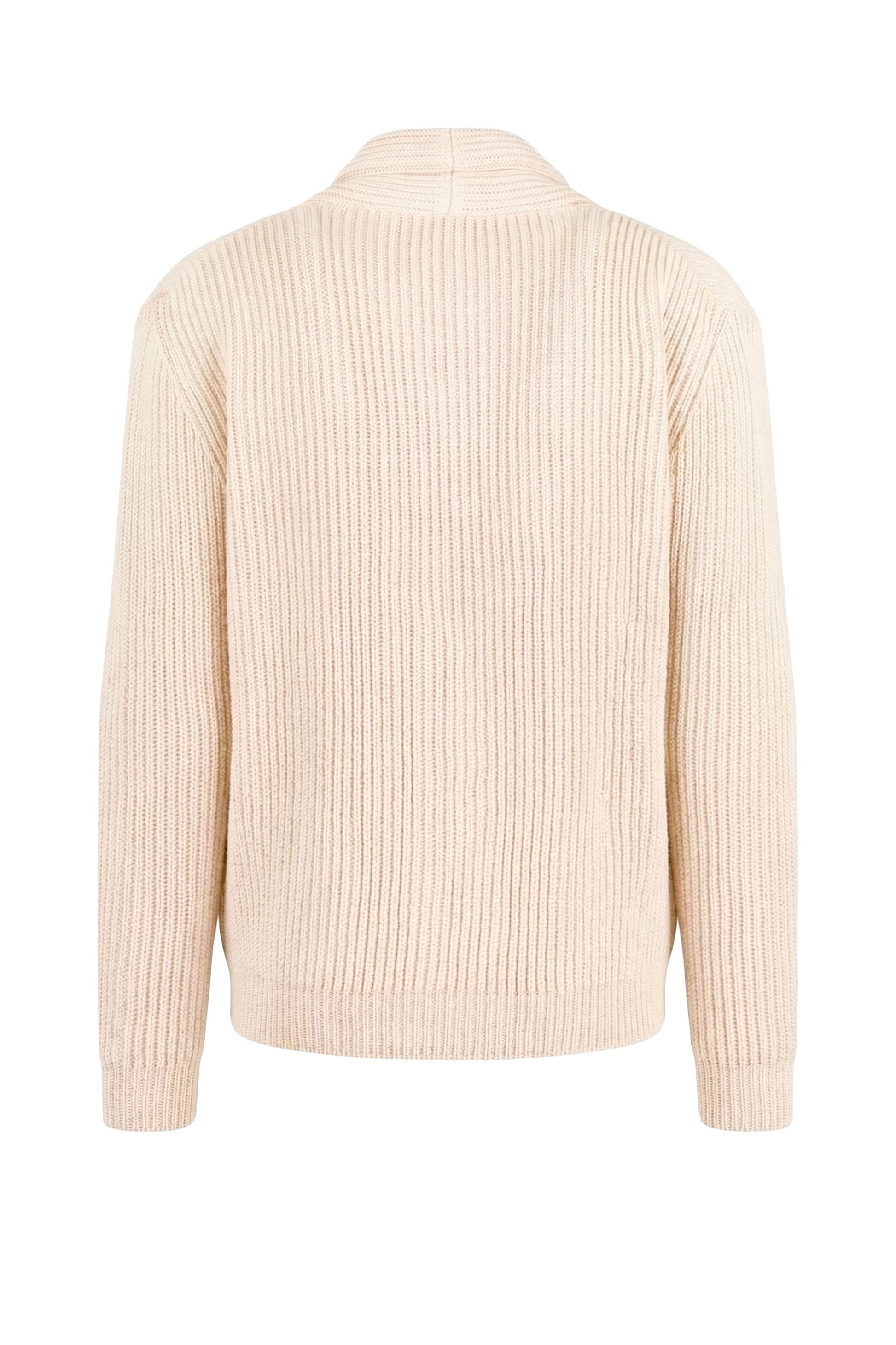 Shawl collar organic cotton rib cardigan - MONTEZEMOLO