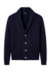 Shawl collar organic cotton rib cardigan - MONTEZEMOLO