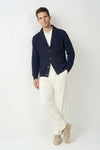 Shawl collar organic cotton rib cardigan - MONTEZEMOLO