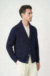 Shawl collar organic cotton rib cardigan - MONTEZEMOLO