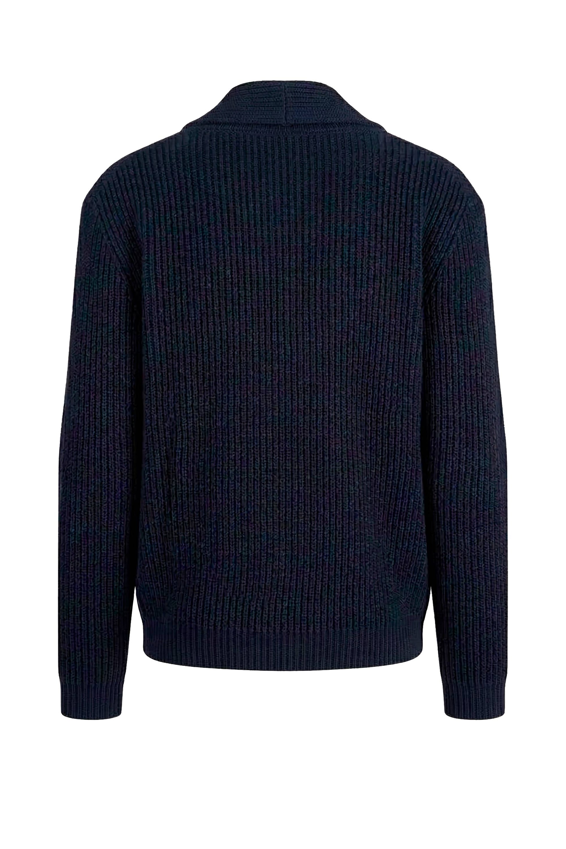 Shawl collar organic cotton rib cardigan - MONTEZEMOLO