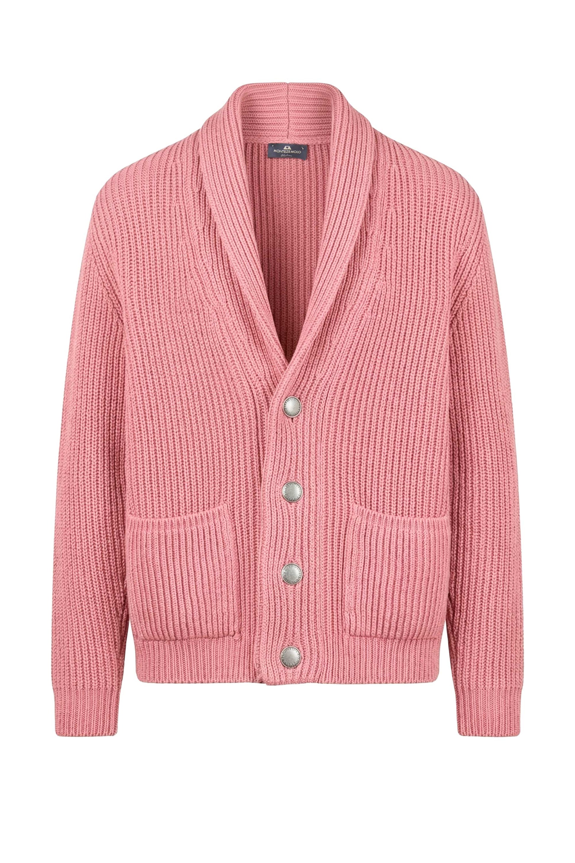 Shawl collar organic cotton rib cardigan - MONTEZEMOLO