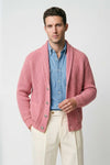Shawl collar organic cotton rib cardigan - MONTEZEMOLO