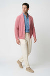 Shawl collar organic cotton rib cardigan - MONTEZEMOLO