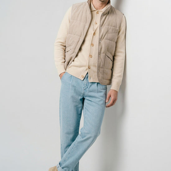 Suede vest with silver-plated buttons - MONTEZEMOLO