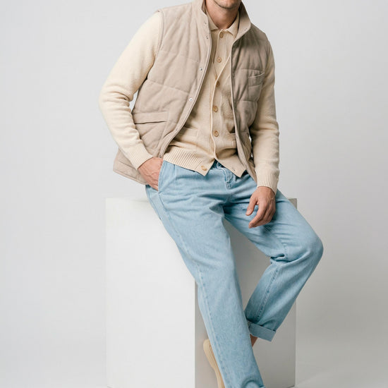 Suede vest with silver-plated buttons - MONTEZEMOLO