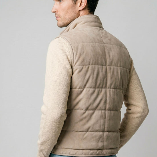 Suede vest with silver-plated buttons - MONTEZEMOLO
