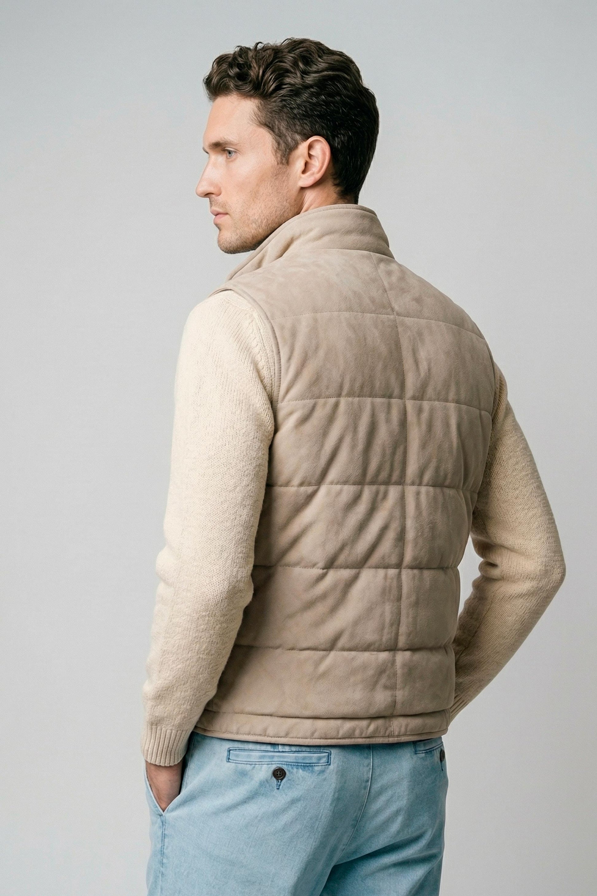 Suede vest with silver-plated buttons - MONTEZEMOLO