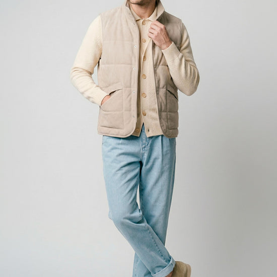 Suede vest with silver-plated buttons - MONTEZEMOLO