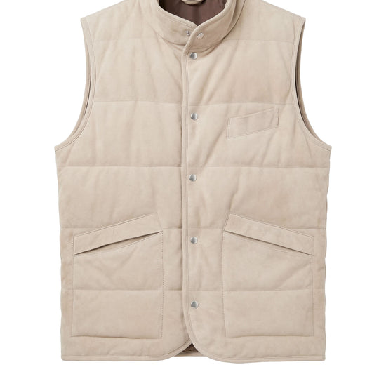 Suede vest with silver-plated buttons - MONTEZEMOLO