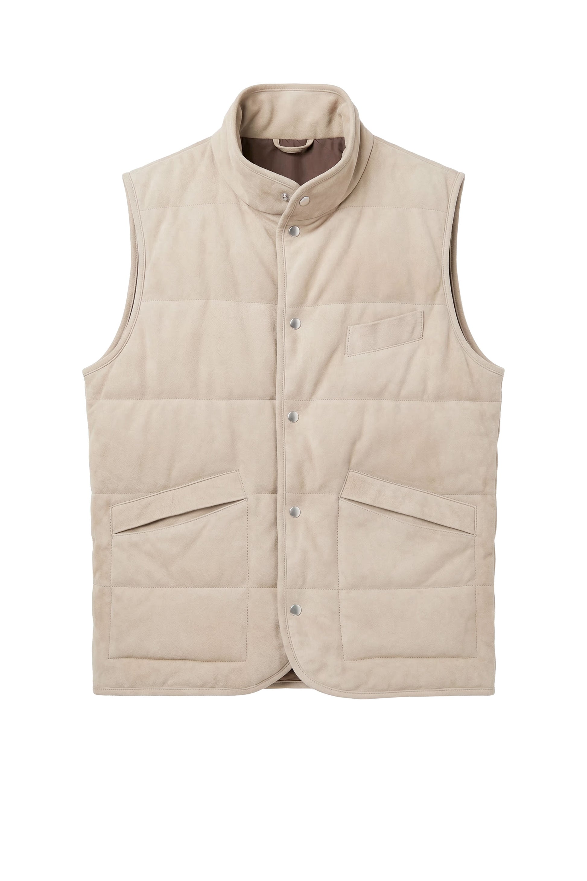 Suede vest with silver-plated buttons - MONTEZEMOLO