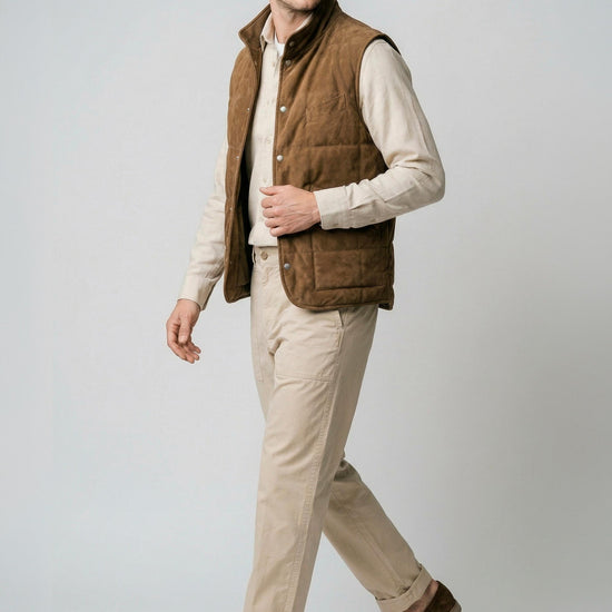 Suede vest with silver-plated buttons - MONTEZEMOLO