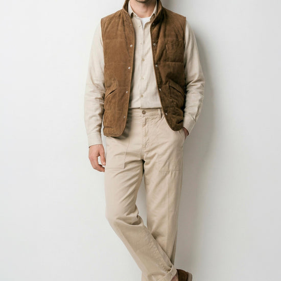 Suede vest with silver-plated buttons - MONTEZEMOLO