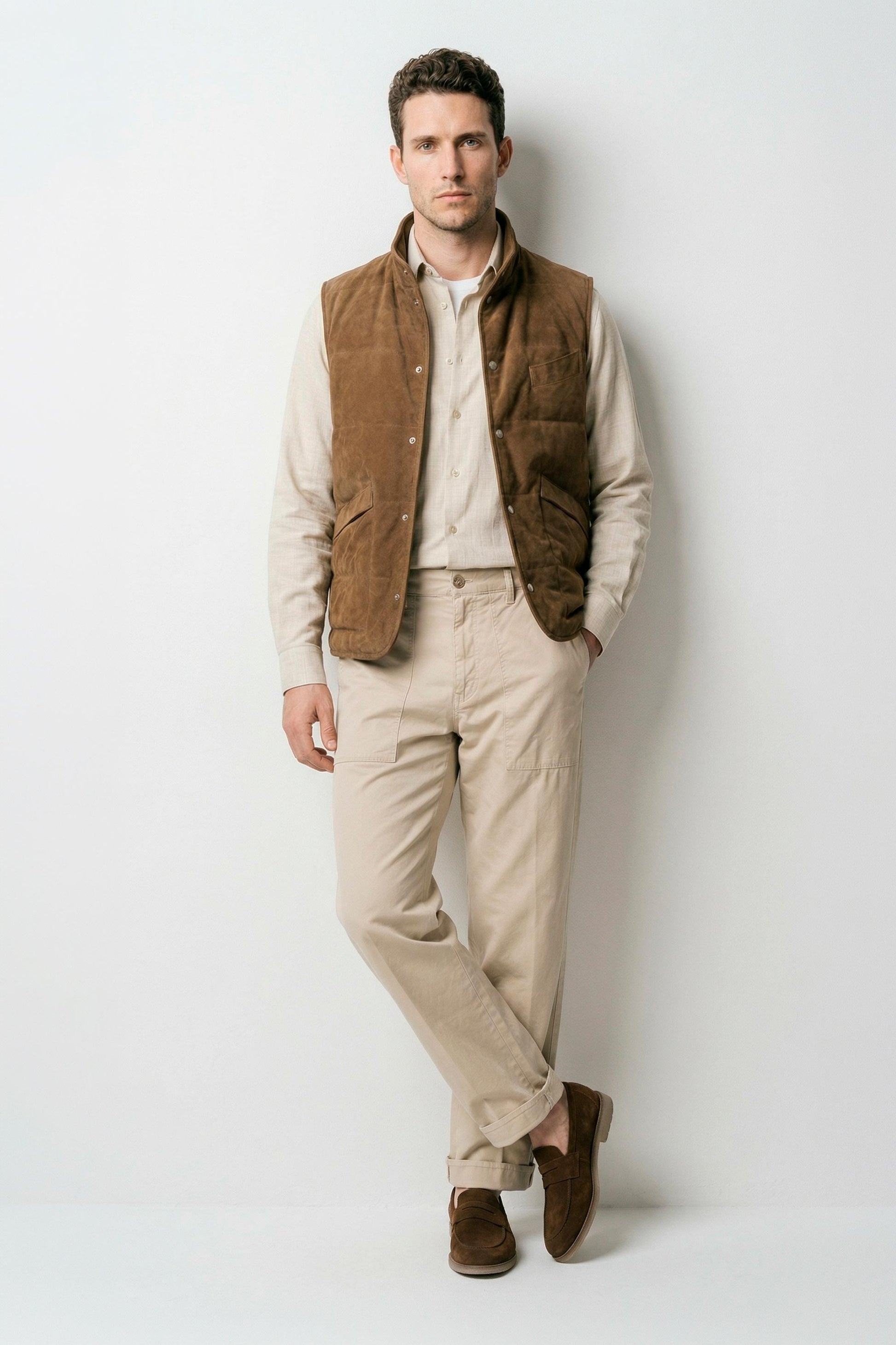 Suede vest with silver-plated buttons - MONTEZEMOLO