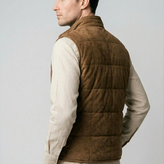 Suede vest with silver-plated buttons - MONTEZEMOLO