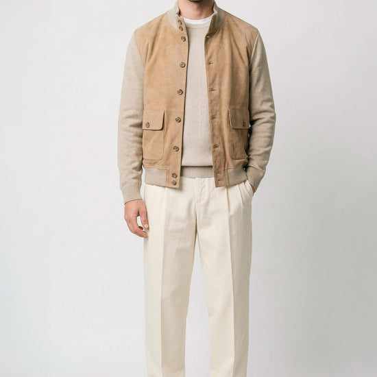 Cardigan jacket with suede front - MONTEZEMOLO