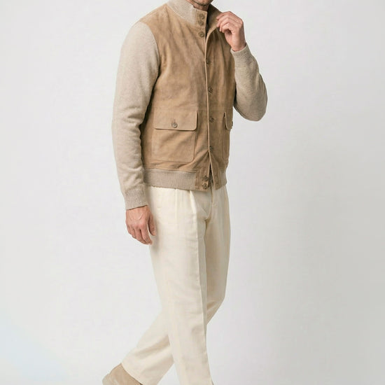 Cardigan jacket with suede front - MONTEZEMOLO