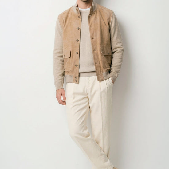 Cardigan jacket with suede front - MONTEZEMOLO