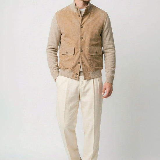 Cardigan jacket with suede front - MONTEZEMOLO