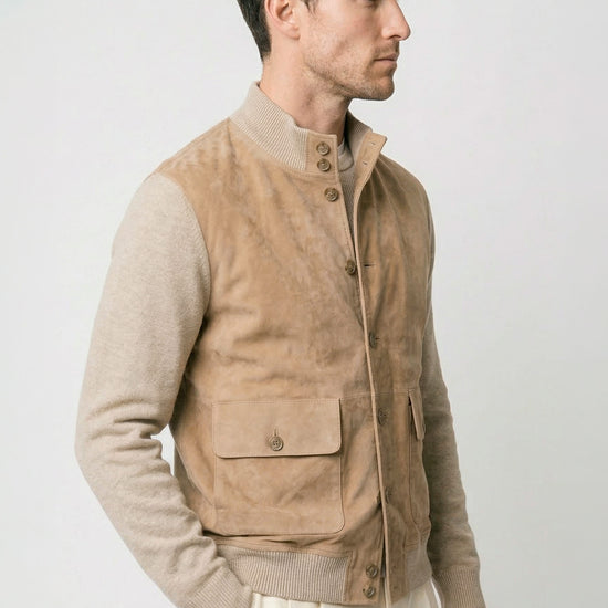 Cardigan jacket with suede front - MONTEZEMOLO
