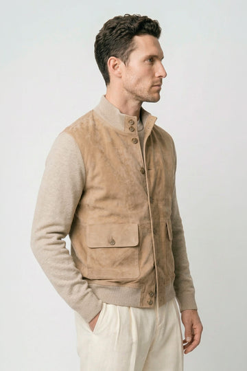 Cardigan jacket with suede front - MONTEZEMOLO