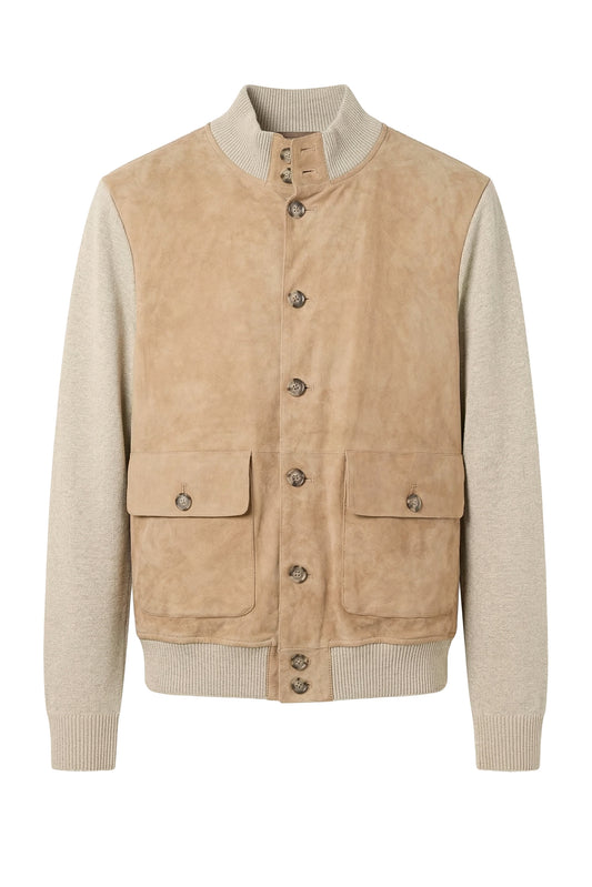 Cardigan jacket with suede front - MONTEZEMOLO