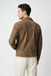 Suede trucker jacket with silver-plated buttons - MONTEZEMOLO
