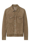 Suede trucker jacket with silver-plated buttons - MONTEZEMOLO