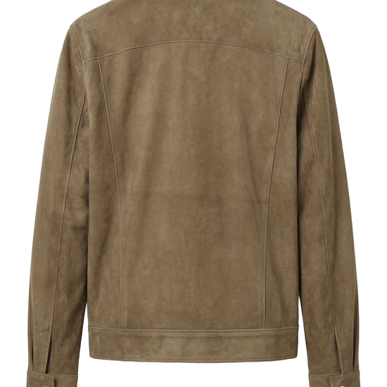 Suede trucker jacket with silver-plated buttons - MONTEZEMOLO
