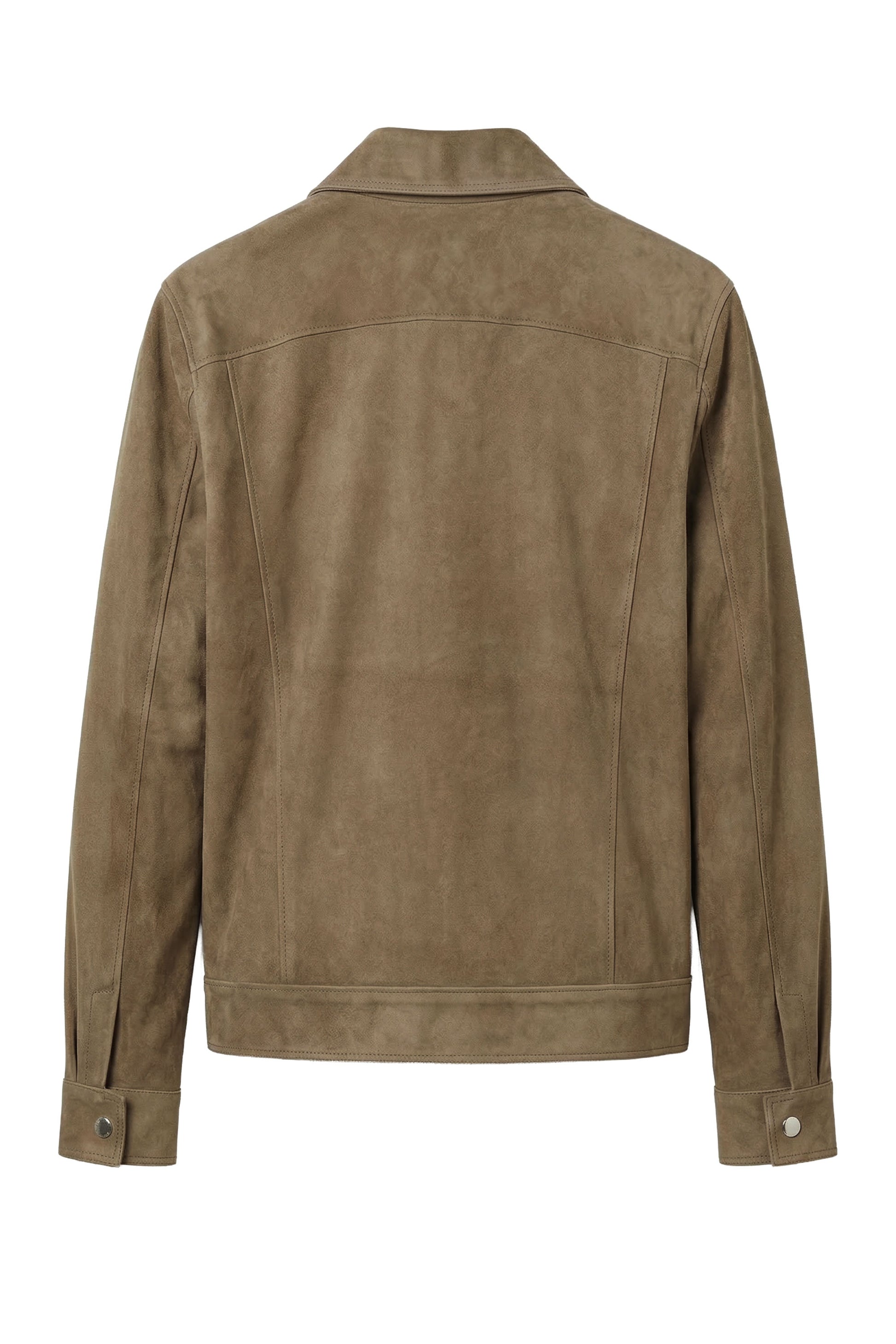Suede trucker jacket with silver-plated buttons - MONTEZEMOLO