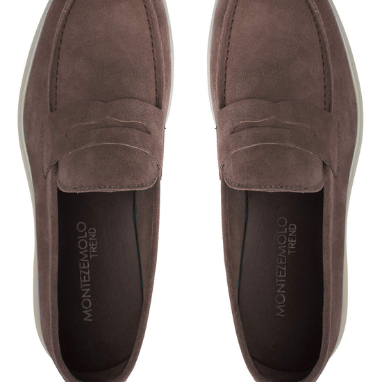 Suede penny loafer with rubber sole - MONTEZEMOLO