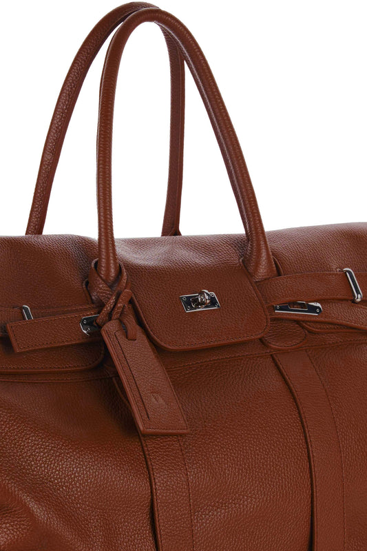 Grained Leather Duffle Bag