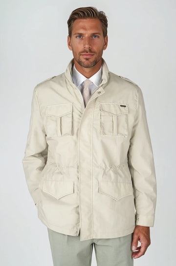 Unlined Field Jacket with concealed Hood