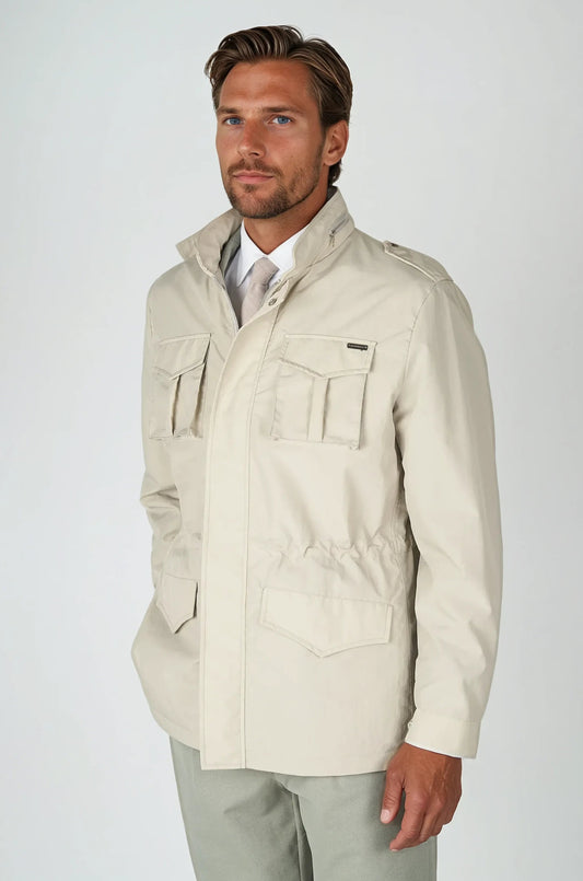 Unlined Field Jacket with concealed Hood
