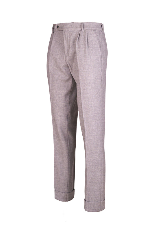 Double-Pleats Merino Wool Trousers