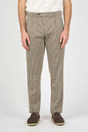 Wide Leg Tapered Pied-de-poule Trousers