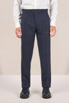 Single pleat stretch ACTIVE wool trousers