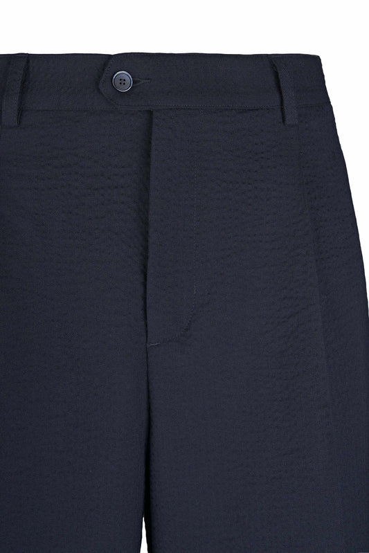 Wool Seersucker Textured Trousers
