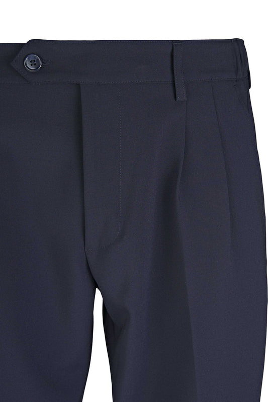 Technical stretch pleated trousers